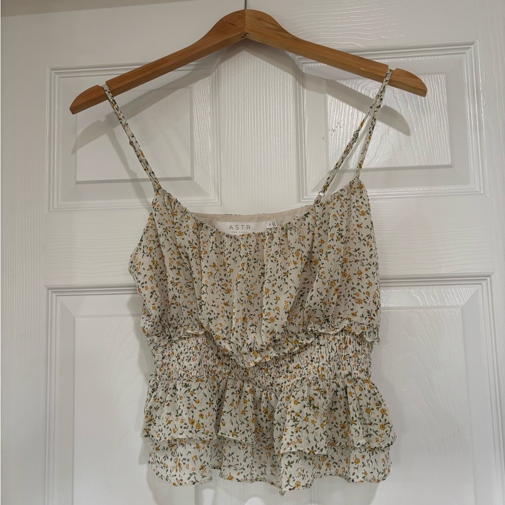 ASTR The Label Cream Floral Camisole Top